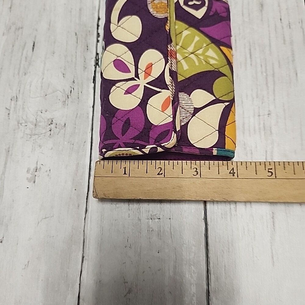Vera Bradley Plum Petals Purple Trifold Wallet Magnetic Closure Retired Pattern - Picture 6 of 6